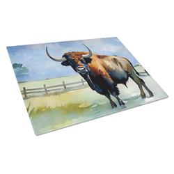 0.2 x 15 x 12 in. American Bison Glass Cutting Board - Large