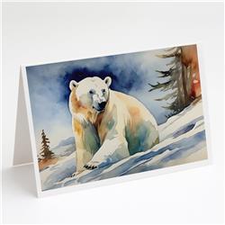 0.01 x 5 x 7 in. Polar Bear Greeting Cards - Pack of 8 -  PartyPros, PA3464684