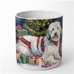 DAC2717CDL 3.25 x 3.75 x 3.25 in. Old English Sheepdog Cozy Christmas Decorative Soy Candle