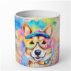 10 oz Unisex Corgi Hippie Dawg Decorative Soy Candle