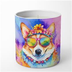 10 oz Unisex Corgi Hippie Dawg Decorative Soy Candle