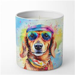 10 oz Unisex Dachshund Hippie Dawg Decorative Soy Candle