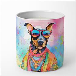 10 oz Unisex Doberman Pinscher Hippie Dawg Decorative Soy Candle