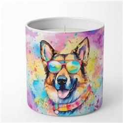 10 oz Unisex German Shepherd Hippie Dawg Decorative Soy Candle