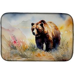 0.2 x 21 x 14 in. Unisex Grizzly Bear Dish Drying Mat