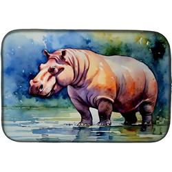 0.2 x 21 x 14 in. Unisex Hippopotamus Dish Drying Mat