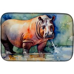 0.2 x 21 x 14 in. Unisex Hippopotamus Dish Drying Mat