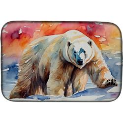 0.2 x 21 x 14 in. Unisex Polar Bear Dish Drying Mat