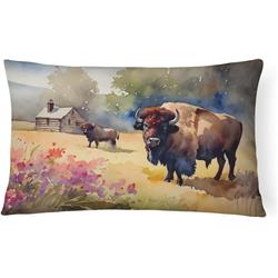 3 x 16 x 12 in. Unisex Wood Bison Throw Pillow