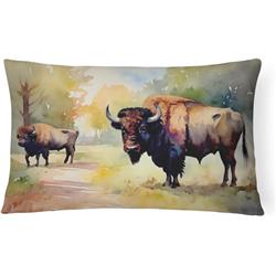 3 x 16 x 12 in. Unisex Wood Bison Throw Pillow