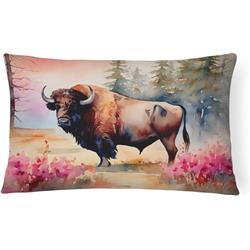 3 x 16 x 12 in. Unisex Wood Bison Throw Pillow