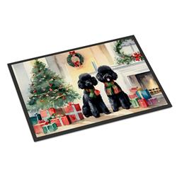 0.15 x 24 x 36 in. Poodle Cozy Christmas Doormat