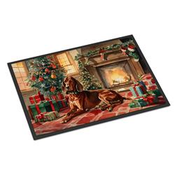 0.15 x 24 x 36 in. Redbone Coonhound Cozy Christmas Doormat