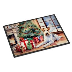 0.15 x 24 x 36 in. Fox Terrier Cozy Christmas Doormat