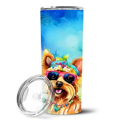 Picture of Carolines Treasures DAC2575TBL20 20 oz Yorkshire Terrier Hippie Dawg Stainless Steel Skinny Tumbler