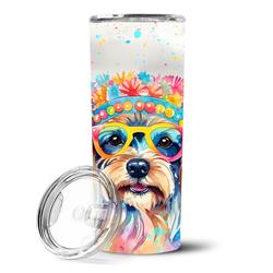 Picture of Carolines Treasures DAC2576TBL20 20 oz Yorkshire Terrier Hippie Dawg Stainless Steel Skinny Tumbler