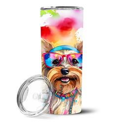 Picture of Carolines Treasures DAC2578TBL20 20 oz Yorkshire Terrier Hippie Dawg Stainless Steel Skinny Tumbler