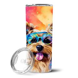 Picture of Carolines Treasures DAC2579TBL20 20 oz Yorkshire Terrier Hippie Dawg Stainless Steel Skinny Tumbler