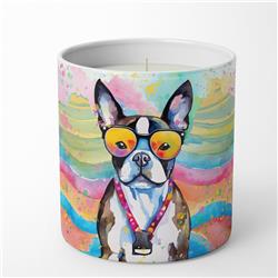 10 oz Boston Terrier Hippie Dawg Decorative Soy Candle