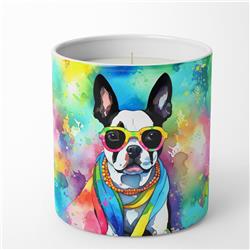 10 oz Boston Terrier Hippie Dawg Decorative Soy Candle
