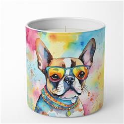 10 oz Boston Terrier Hippie Dawg Decorative Soy Candle