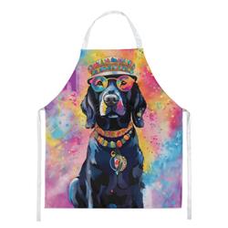 Picture of Carolines Treasures DAC2520APRON 0.01 x 30 x 27 in. Unisex Black Labrador Hippie Dawg Apron