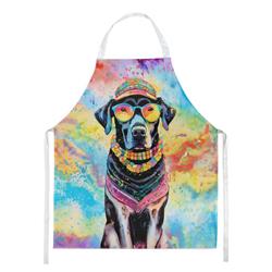Picture of Carolines Treasures DAC2522APRON 0.01 x 30 x 27 in. Black Labrador Hippie Dawg Apron