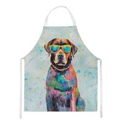 Picture of Carolines Treasures DAC2523APRON 0.01 x 30 x 27 in. Chocolate Labrador Hippie Dawg Apron