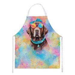 Picture of Carolines Treasures DAC2525APRON 0.01 x 30 x 27 in. Unisex Chocolate Labrador Hippie Dawg Apron