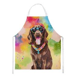 Picture of Carolines Treasures DAC2526APRON 0.01 x 30 x 27 in. Chocolate Labrador Hippie Dawg Apron