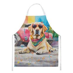 Picture of Carolines Treasures DAC2530APRON 0.01 x 30 x 27 in. Yellow Labrador Hippie Dawg Apron