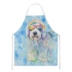 Picture of Carolines Treasures DAC2535APRON 0.01 x 30 x 27 in. Old English Sheepdog Hippie Dawg Apron