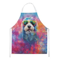 Picture of Carolines Treasures DAC2536APRON 0.01 x 30 x 27 in. Old English Sheepdog Hippie Dawg Apron