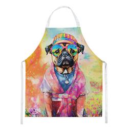 Picture of Carolines Treasures DAC2544APRON 0.01 x 30 x 27 in. Pug Hippie Dawg Apron