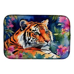 21 x 14 x 0.2 in. Polyester Bengal Tiger Dish Drying Mat