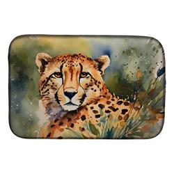 21 x 14 x 0.2 in. Polyester Cheetah Dish Drying Mat