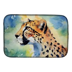 21 x 14 x 0.2 in. Polyester Cheetah Dish Drying Mat