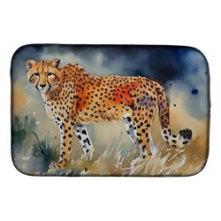 21 x 14 x 0.2 in. Polyester Cheetah Dish Drying Mat
