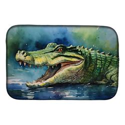 21 x 14 x 0.2 in. Polyester Crocodile Dish Drying Mat
