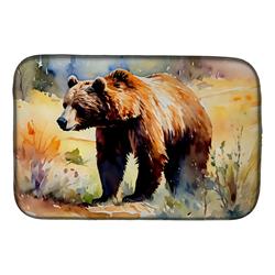 21 x 14 x 0.2 in. Polyester Grizzly Bear Dish Drying Mat