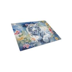 15 x 12 x 0.2 in. Glass White Tiger Cutting Board - Large