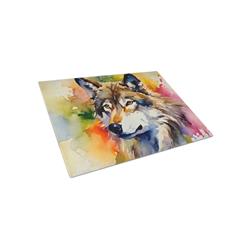 15 x 12 x 0.2 in. Glass Wolves Wolf Cutting Board - Large