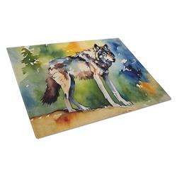 15 x 12 x 0.2 in. Glass Wolves Wolf Cutting Board - Large