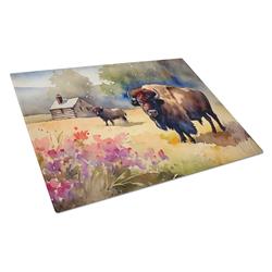 15 x 12 x 0.2 in. Glass Wood Bison Cutting Board - Large