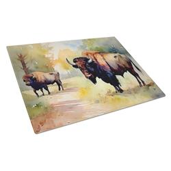 15 x 12 x 0.2 in. Glass Wood Bison Cutting Board - Large