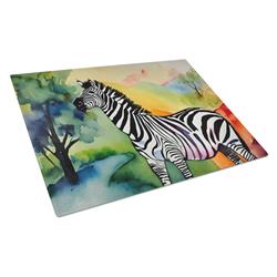 15 x 12 x 0.2 in. Glass Zebra Cutting Board - Large