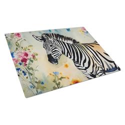 15 x 12 x 0.2 in. Glass Zebra Cutting Board - Large