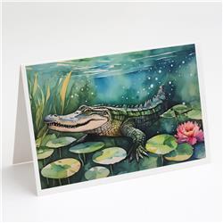 5 x 7 x 0.01 in. Alligator Greeting Cards - Pack of 8