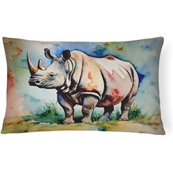 3 x 16 x 12 in. 100 Percent Polyester Rhinoceros Throw Pillow
