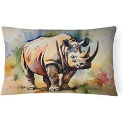 3 x 16 x 12 in. 100 Percent Polyester Rhinoceros Throw Pillow